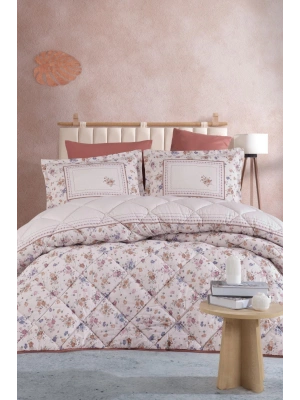 Clasy Ranforce %100 Pamuk Çift Kişilik Yorgan Seti Visam V1 Kiremit