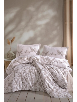 Clasy Ranforce %100 Pamuk Tek Kişilik Nevresim Mevlin V1 Bej