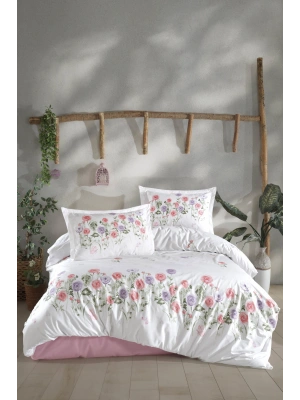 Clasy Ranforce %100 Pamuk Çift Kişilik Nevresim Takımı Helenka V1 Pembe