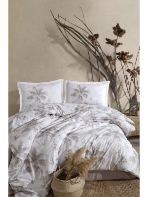 Clasy Ranforce %100 Pamuk Çift Kişilik Nevresim Takımı Loretto V1 Bej