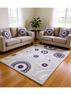 Efsane Halı Mona Lisa Serisi %100 Akrilik Kabartmalı Halı Mor Renkli 120x170