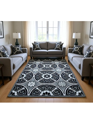 Efsane Halı Mona Lisa Serisi %100 Akrilik Kabartmalı Halı Siyah Renkli 120x170