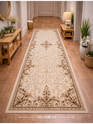 Padişah Halı Nepal Serisi %100 Akrilik 100 x 300 Bej Renk Seri Sonu Halı