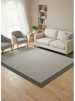 Mess Modern Dekoratif Yumuşak Dokulu Sisal Halı 3946 Gri Antrasit