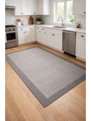 Mess Modern Dekoratif Yumuşak Dokulu Sisal Halı 3933 Gri Antrasit