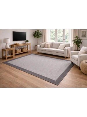 Mess Modern Dekoratif Yumuşak Dokulu Sisal Halı 3939 Antrasit Siyah