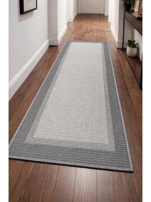 Mess Modern Dekoratif Yumuşak Dokulu Sisal Halı 3945 Gri Antrasit