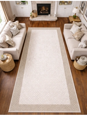 Mess Modern Dekoratif Yumuşak Dokulu Sisal Halı 3946 Krem Vizon