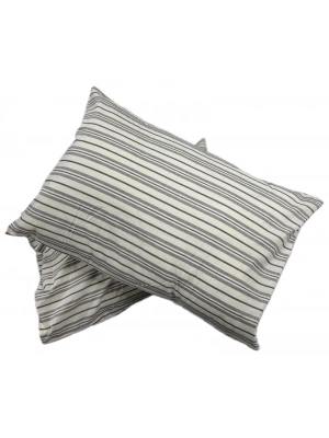 Clasy Ranforce %100 Pamuk 2 Adet Yastık Kılıfı Çizgili Desen Gri