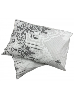 Clasy Ranforce %100 Pamuk 2 Adet Yastık Kılıfı Çiçek Desen Gri