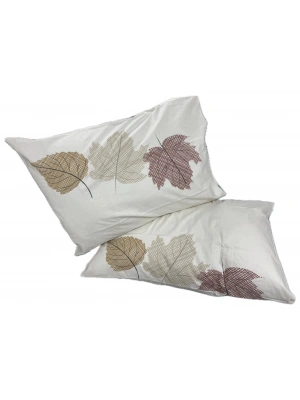 Clasy Ranforce %100 Pamuk 2 Adet Yastık Kılıfı Çiçek Desenli Bej