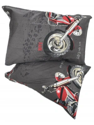 Clasy Ranforce %100 Pamuk 2 Adet Yastık Kılıfı Motor Desenli Antrasit