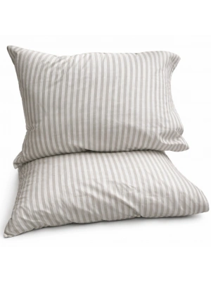 Clasy Ranforce %100 Pamuk 2 Adet Yastık Kılıfı Çizgili Desenli Gri