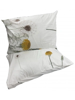 Clasy Ranforce %100 Pamuk 2 Adet Yastık Kılıfı Çiçek Desenli Beyaz
