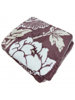 AKSU Çift Kişilik Battaniye Yumuşak Kabartmalı Yeni Sezon Kışlık Battaniye 220X240 Mürdüm Rengi