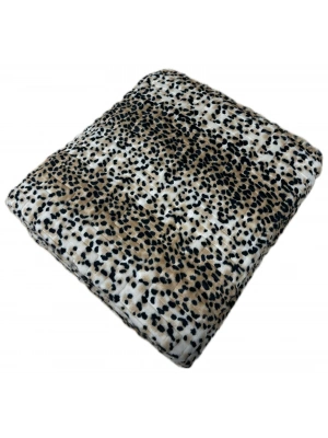 AKSU Çift Kişilik Battaniye Yumuşak Kabartmalı Yeni Sezon Kışlık Battaniye 220X240 Leopar Desen