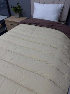 Clasy %100 Pamuk Ranforce Tek kişilik Yorgan Çift Taraflı Kahve-Kapuçino Düz Desen