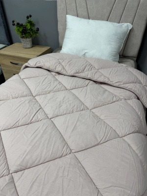 Clasy %100 Pamuk Ranforce Tek kişilik Yorgan Çift Taraflı Somon Düz Desen