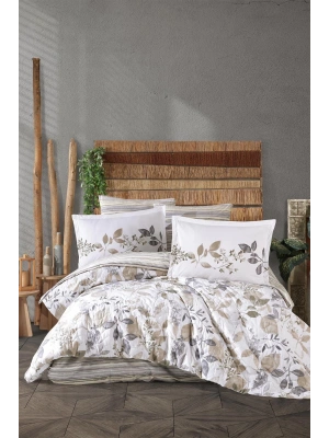 Clasy Ranforce %100 Pamuk Çift Kişilik Dört Mevsim Set Azura V1 Bej