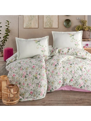 Clasy Ranforce %100 Pamuk Çift Kişilik Dört Mevsim Set Elara V1 Adaçayı Rengi