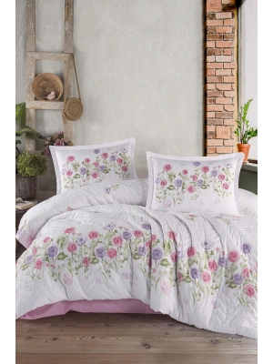 Clasy Ranforce %100 Pamuk Çift Kişilik Dört Mevsim Set Helenka V1 Pembe