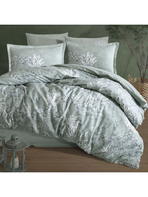 Clasy Ranforce %100 Pamuk Çift Kişilik Dört Mevsim Set İrma V1 Mint