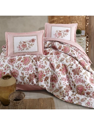 Clasy Ranforce %100 Pamuk Çift Kişilik Dört Mevsim Set Omeya V1 Pudra