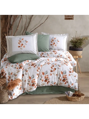 Clasy Ranforce %100 Pamuk Çift Kişilik Nevresim Takımı Ruska V1 Mint