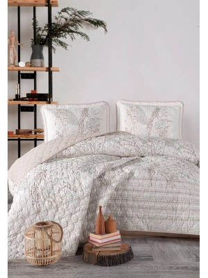 Clasy Ranforce %100 Pamuk Çift Kişilik Yatak Örtüsü Betina Taş Rengi