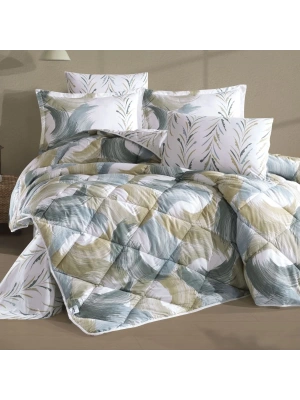 Clasy Ranforce %100 Pamuk Çift Kişilik Yorgan Seti Estiva V1 Yeşil