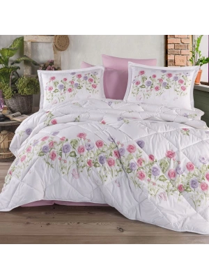 Clasy Ranforce %100 Pamuk Çift Kişilik Yorgan Seti Helenka V1 Pembe