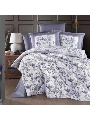 Clasy Ranforce %100 Pamuk Çift Kişilik Yorgan Seti Montera V2 Lila