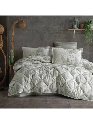 Clasy Ranforce %100 Pamuk Çift Kişilik Yorgan Seti Tuva V1 Yeşil