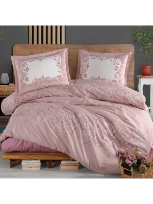 Clasy Ranforce %100 Pamuk Nevresim Takımı Tek Kişilik Serel V1 Pembe
