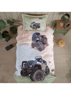 Clasy Ranforce %100 Pamuk Tek Kişilik Dört Mevsim Set Off Road V1 Bej