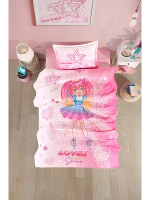 Clasy Ranforce %100 Pamuk Tek Kişilik Dört Mevsim Set Shine V1 Pembe