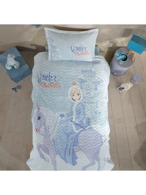 Clasy Ranforce %100 Pamuk Tek Kişilik Dört Mevsim Set Winter Princess V1 Turkuaz