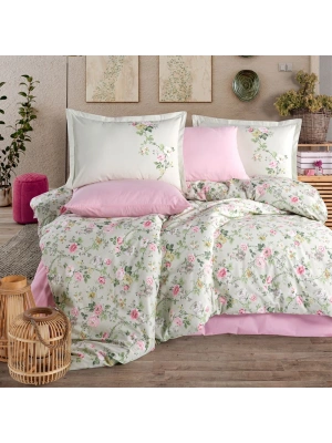 Clasy Ranforce %100 Pamuk Tek Kişilik Nevresim Elara V1 Adaçayı