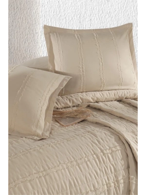 Clasy Ranforce %100 Pamuk Tek Kişilik Yatak Örtüsü Seti Avola V1 Bej