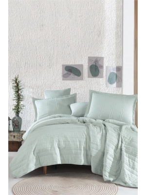 Clasy Ranforce %100 Pamuk Tek Kişilik Yatak Örtüsü Seti Avola V2 Adaçayı Rengi