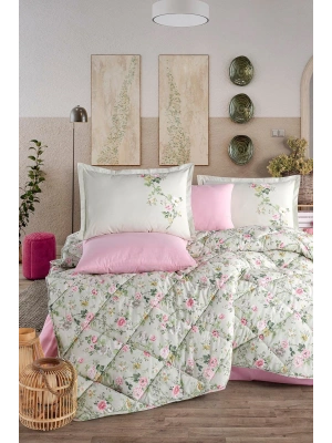 Clasy Ranforce %100 Pamuk Tek Kişilik Yorgan Seti Elara V1 Pembe