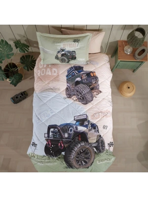 Clasy Ranforce %100 Pamuk Tek Kişilik Yorgan Seti Off Road V1 Bej