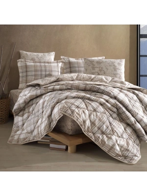 Clasy Ranforce %100 Pamuk Tek Kişilik Yorgan Seti Ravel V1 Bej
