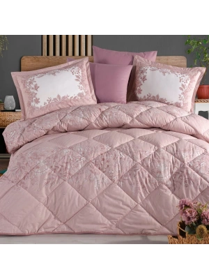 Clasy Ranforce %100 Pamuk Tek Kişilik Yorgan Seti Serel V1 Pembe