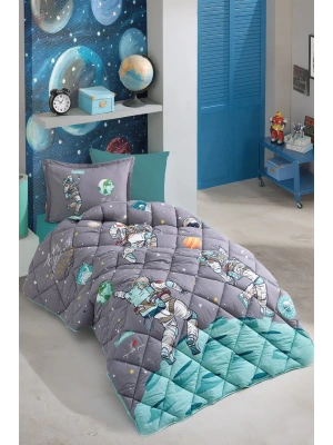 Clasy Ranforce %100 Pamuk Tek Kişilik Yorgan Seti Space V1 Antrasit