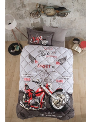 Clasy Ranforce %100 Pamuk Tek Kişilik Yorgan Seti Street King V1 Gri