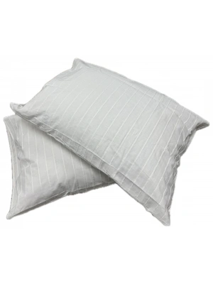 Clasy Ranforce 2 Adet Melkor Yastık Kılıfı Nakışlı Renk Beyaz