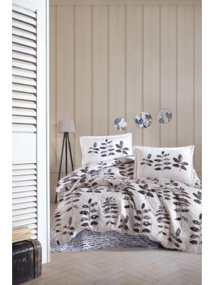 Clasy Ranforce Dört Mevsim Çift Kişilik Set Hafsa V1 Antrasit