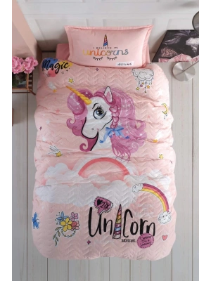 Clasy Ranforce Dört Mevsim Set Tek Kişilik Pink Dreams V1 Pudra