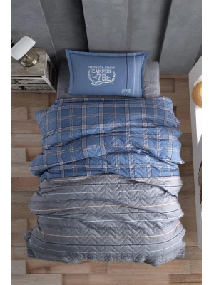 Clasy Ranforce Dört Mevsim Tek Kişilik Set Campus V2 Mavi